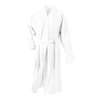 Peignoir de bain en éponge, Col Kimono, Blanc, Taille unique, Adulte, 100% Coton