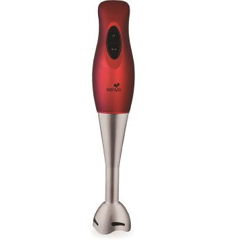 Mixeur Plongeant, 2 vitesses, Soft Touch, Rouge/Inox, 200W, Finition gomme, Compatible Lave-vaisselle