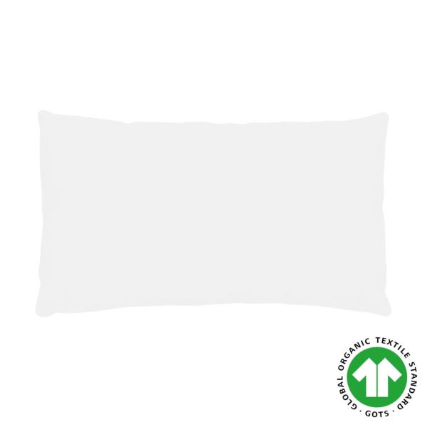 Taie d'oreiller coton biologique, 50x70cm, Blanc, 100% Coton 57 fils, Oeko-Tex