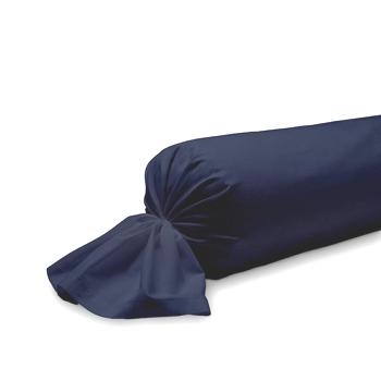 Taie de traversin unie, Ciel d'orage/Bleu foncé, 45x185cm, 100% Coton