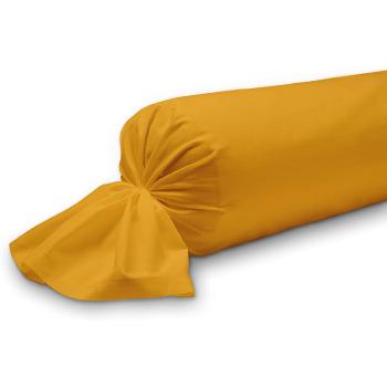 Taie de traversin unie, Jaune Safran, 45x185cm, 100% Coton