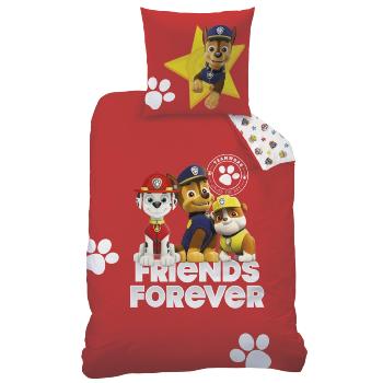 Housse de couette Pat Patrouille Trio, Rouge, 140x200cm, 1 personne, 100% Coton