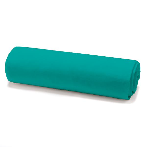 Drap housse Turquoise/Diabolo Menthe, 140x190cm, 2 personnes, 100% Coton