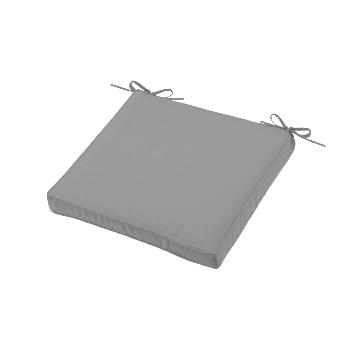 Galette de chaise déhoussable, Gris clair/Souris, 40x40cm, 100% Microfibre, Attache à lacets