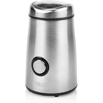 Moulin à café de précision, Acier inoxydable, Inox/Noir, Fermeture sécurisée, Capacité de 50 grammes, 150W