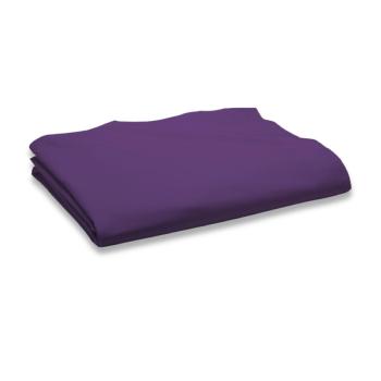 Drap plat Violet Deep Purple, 240x300cm, 2 personnes, 100% Coton 57 fils, Doux et résistant