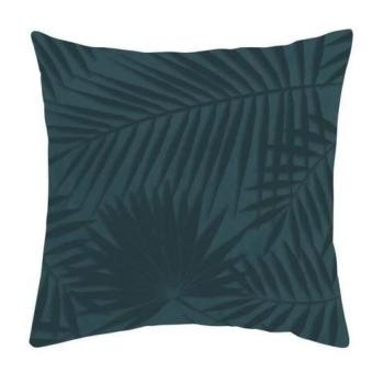 Coussin Imprimé Jardin d'hiver, Feuillage, Vert, 40x40cm, 100% Coton, Déhoussable