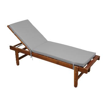 Matelas Bain de soleil déhoussable, Gris souris, 60x190cm, 100% Microfibre, Attache clips