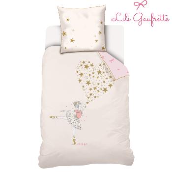 Housse de couette Lili Gaufrette Danseuse, Rose, Enfant, 140x200cm, 1 personne, 100% Coton