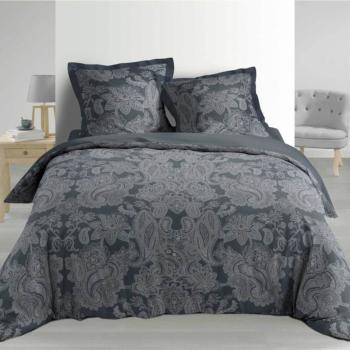 Housse de couette Kashmina Baroque, Gris foncé, 220x240cm, 2 personnes, 100% Coton Percale 78 fils