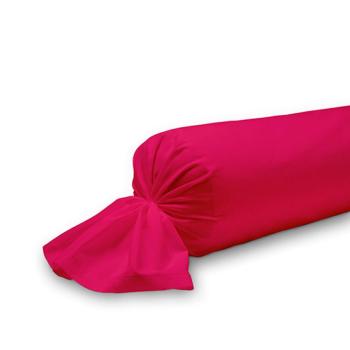 Taie de traversin unie, Fuchsia/Jus de myrtille, 45x185cm, 100% Coton